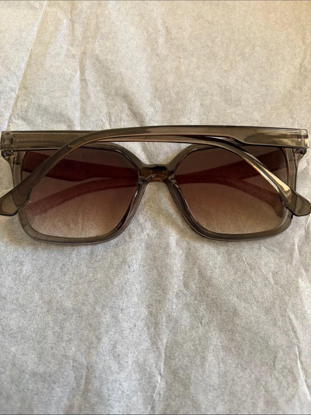 Unisex Brown Gradient Square Sunglasses for Men